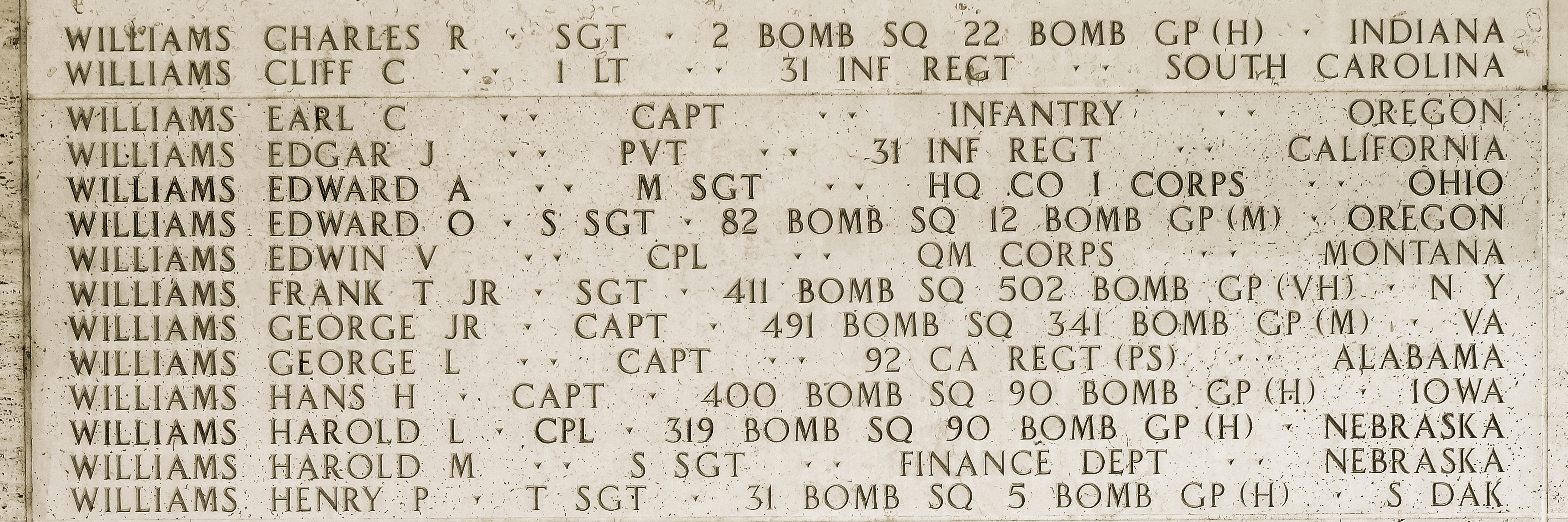 Henry P. Williams, Technical Sergeant